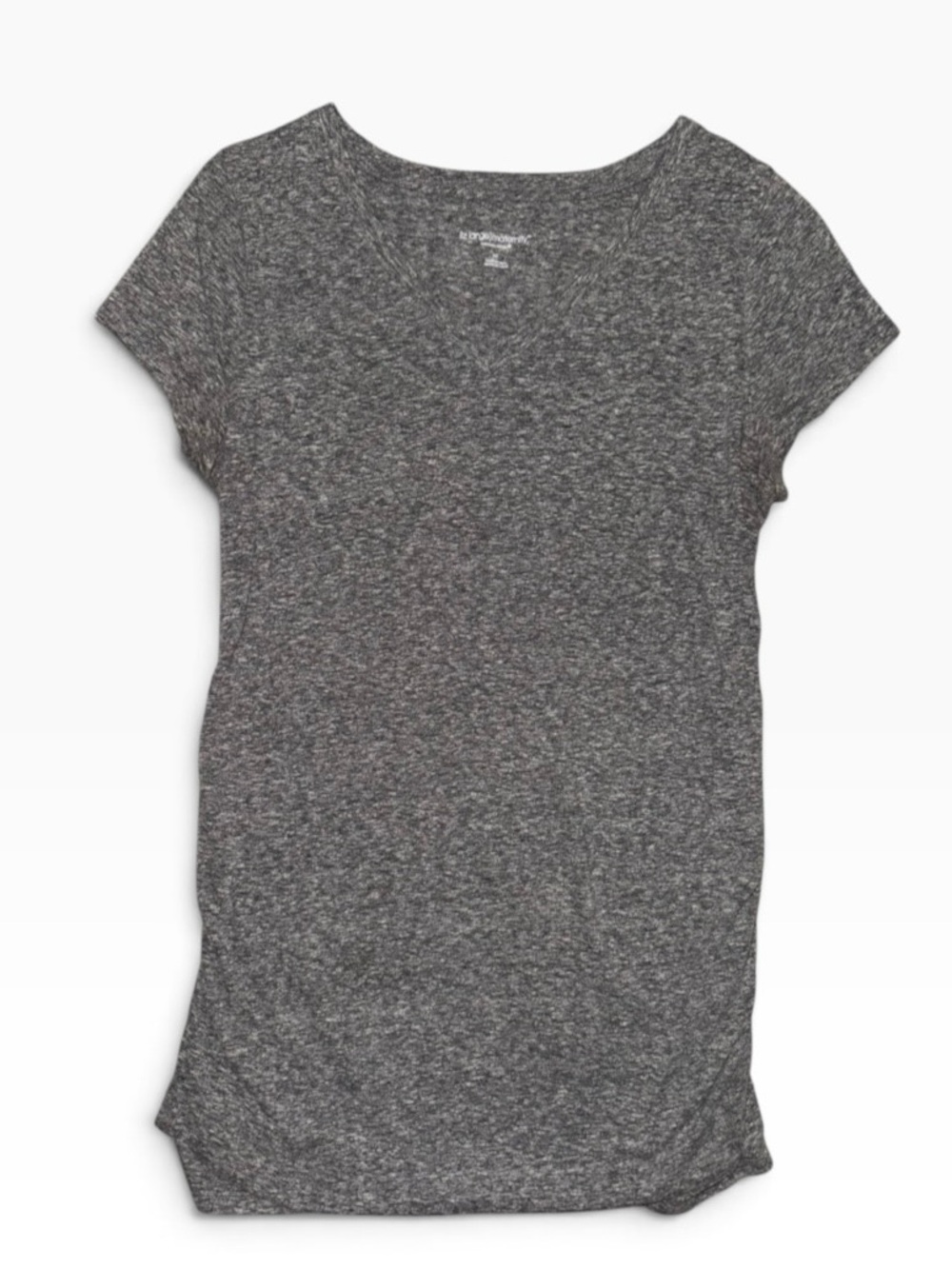 Liz Lange Maternity Gray Ruched Tee Shirt Top Size Medium Stretchy